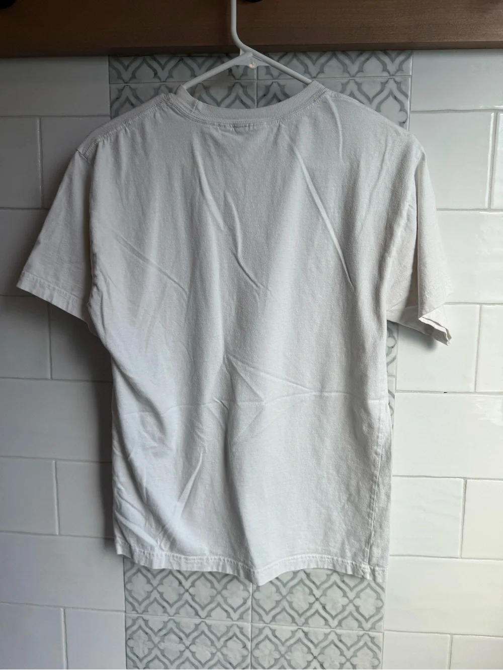adidas White Tee with Black Trefoil Graphic